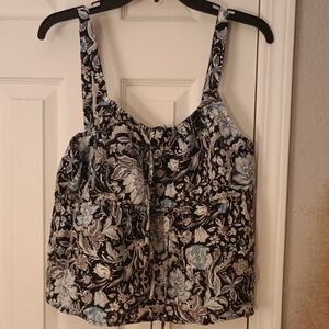 Tahari Black and Blue Floral Camisole